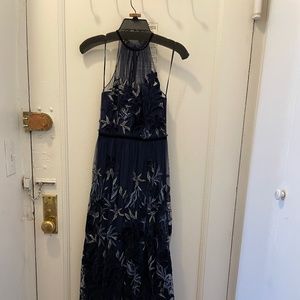 Elie Tahari Navy Blue Long Dress
